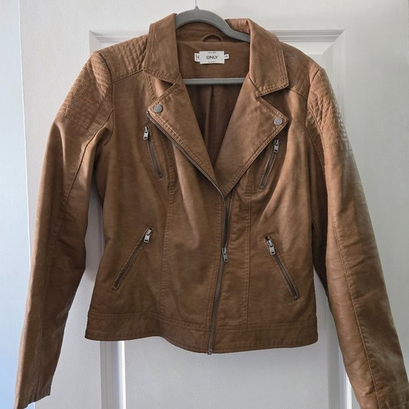 ONLY faux leather biker style jacket size 38 - Picture 1 of 4